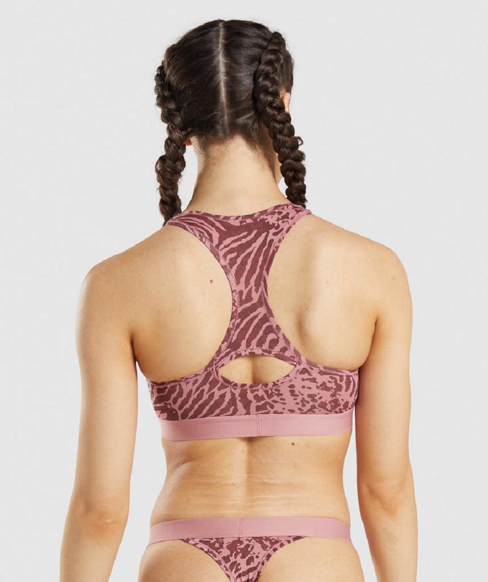 Bralette Gymshark Algodon Mujer Rosas | CO 2955GSO